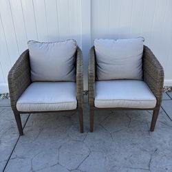 Outdoor Patio Wicker Chairs with Cushions