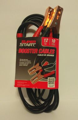 Super Start 12 Foot 10 Gauge Color Coded Booster Cables
