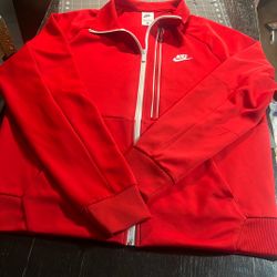 red nike zip up sweater size L mens