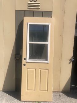 30 inch exterior metal door with window
