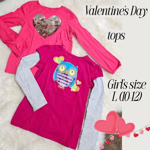 Little Girls Valentine's TOPS Size L(9-10). Valentines Day Outfit 💝💕
