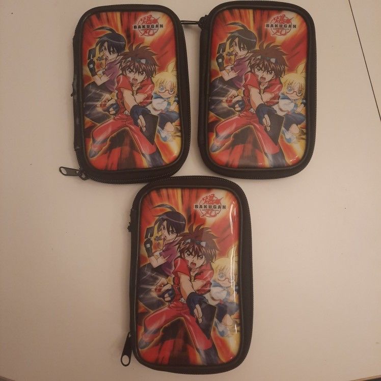 Bakugan Battle Brawlers Cases 3 Piece Set. Storage Case Only. Some Wear.