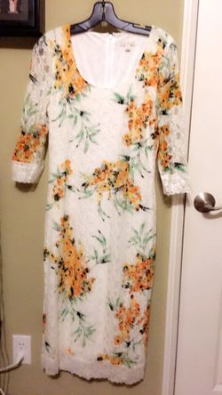 Lace Ivory Flower Dress Eve Mendes