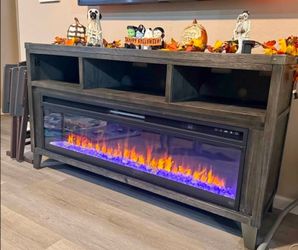 65.5 inch fireplace TV console