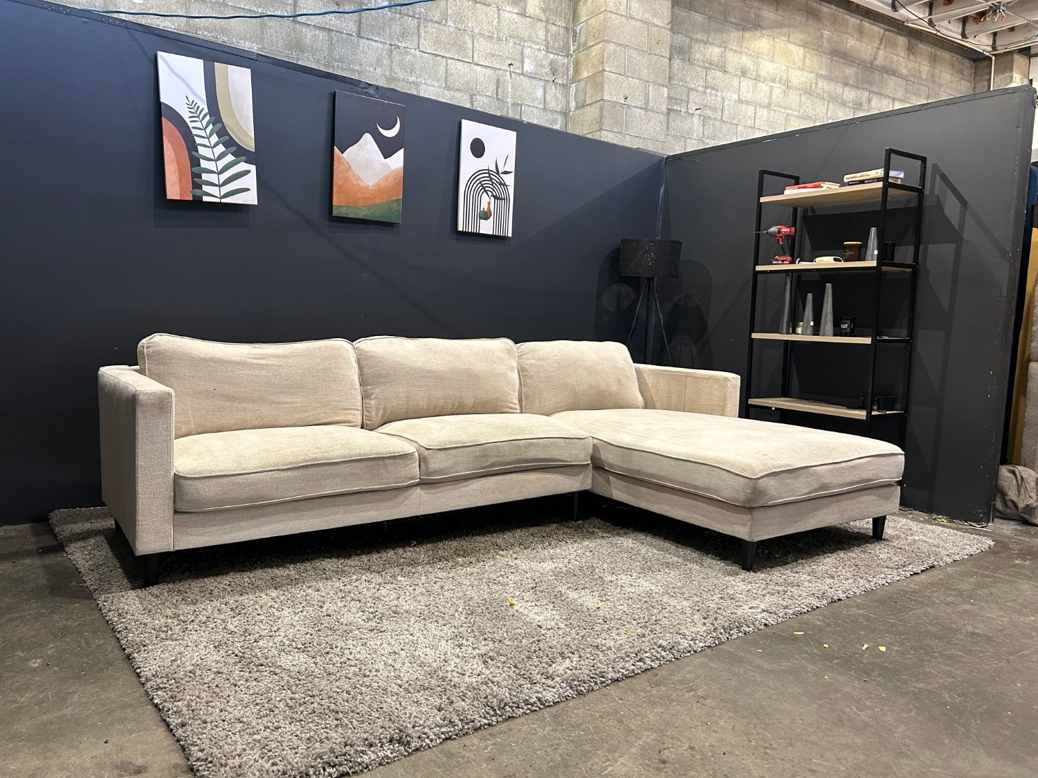 Living Spaces Cosmos Sectional Sofa with Chaise - Delivery Available!