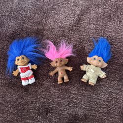 Vintage Russ Troll Dolls Toys Set Of 3