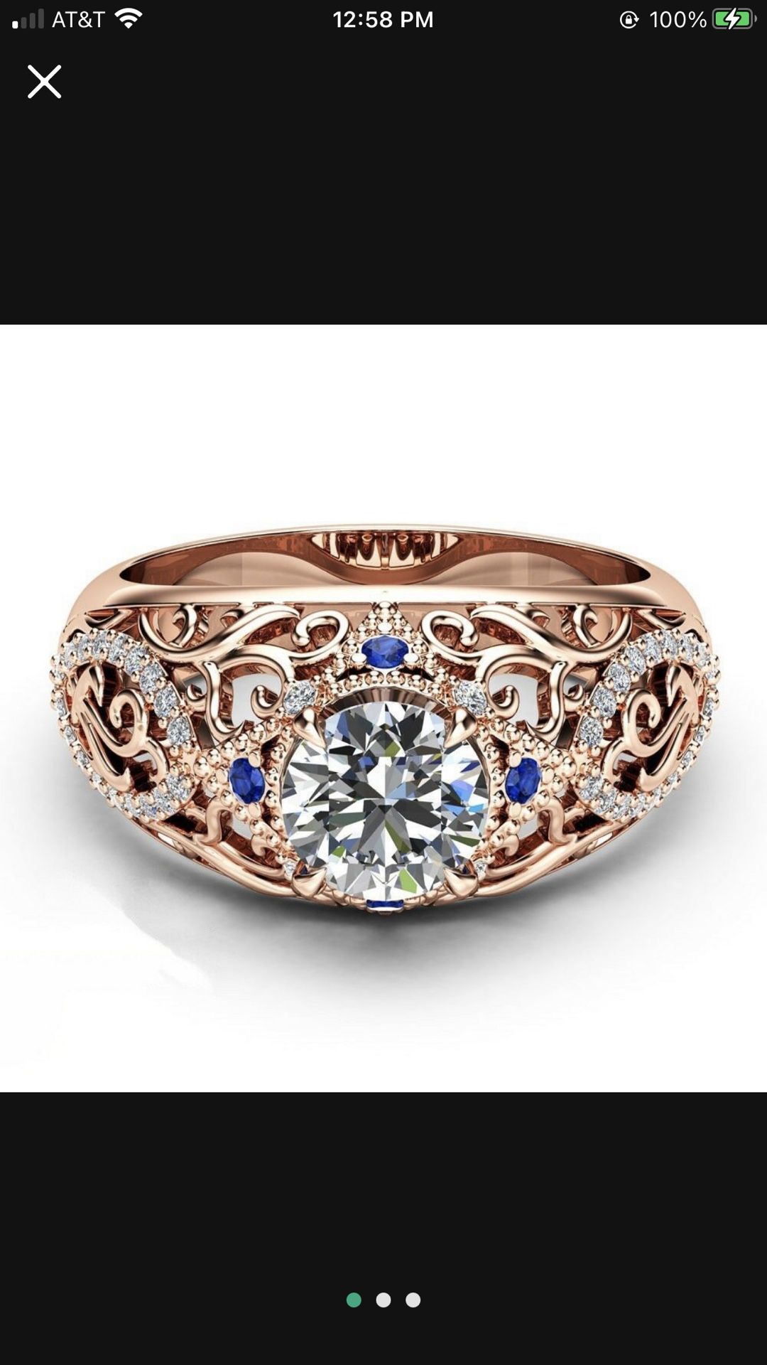 SALE* Beautiful Rose Gold Created White Sapphire Ring Sizes 6/7/8/9/10 *See My Other Items*