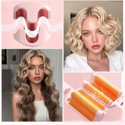 Curling Iron Hair Crimper Waver - 3 Barrel Rovy Wave Curling Iron, 1.25 Inch Ionic Beach Waves Curling Wand, Deep Waver Hair Curler Hot Tool wi