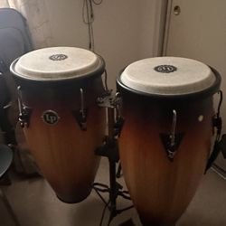 For sale   Latin Percussion LP City Wood Congas 10" & 11" Set - Vintage Sunburst  Congas 
