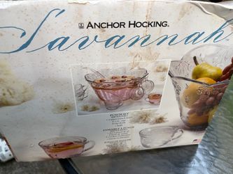 New Anchor Hocking Savannah Glass Punch Set
