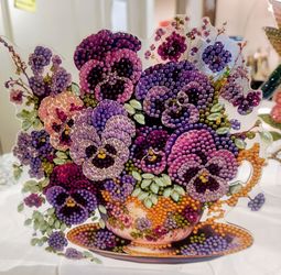 Pansies table top diamond art