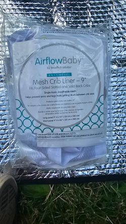 NEW BreathableBaby AirflowBaby Essential Mesh Crib Liner – White (Fits 4-Sided Cribs)