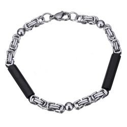 18K Gold Plated Stainless steel Bracelet Box Byzantine Bracelet Length 9"