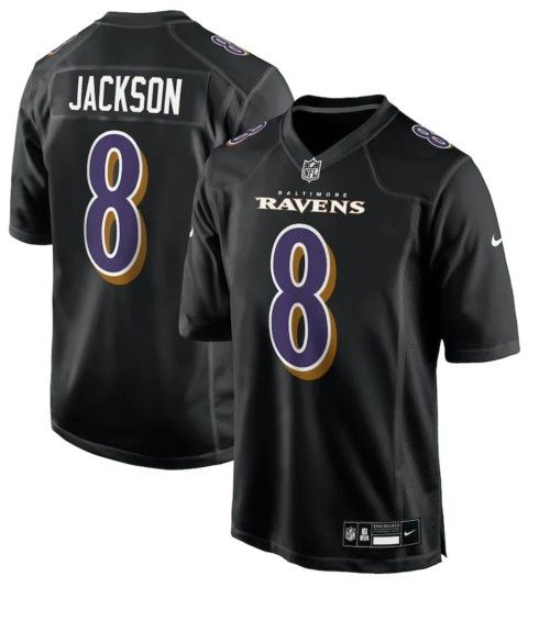 New! Men's Baltimore Ravens Lamar Jackson Carbon Black Fashion Jersey XL