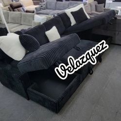 ✅️✅️ 3 Piece Convertible Sectional (Sleeper Sofa & 2 chaise storage)✅️✅️