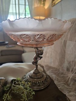 Vintage compote glass bowl