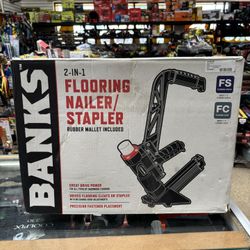 Banks 2 in 1 Flooring Nailer/Stapler Air Tool Pneumatic Flooring Nailer New  