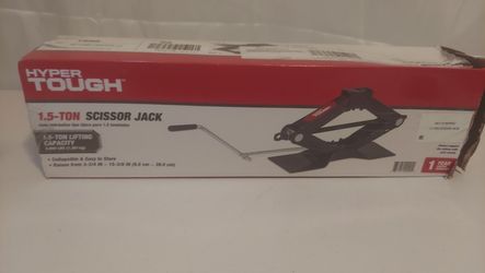 Hyper Tough T10152W Lifting Scissor Jack – 1.5 Ton (Black)