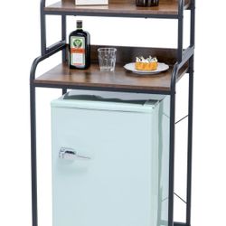 2-Tier Mini Fridge Shelf Storage Shelf Mini Fridge & Microwave Stand Table, Kitchen Shelves Freestadning for Kitchen, Office