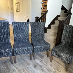 4 Wicker Dining Chairs 