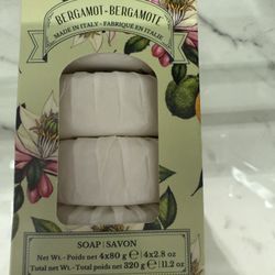 DIAMANTE BERGAMOT Vegat. Based Round Individually Wrapped Soaps 4x2.8 oz. Italy