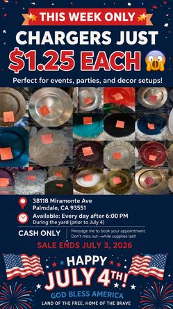 Charger plates sale