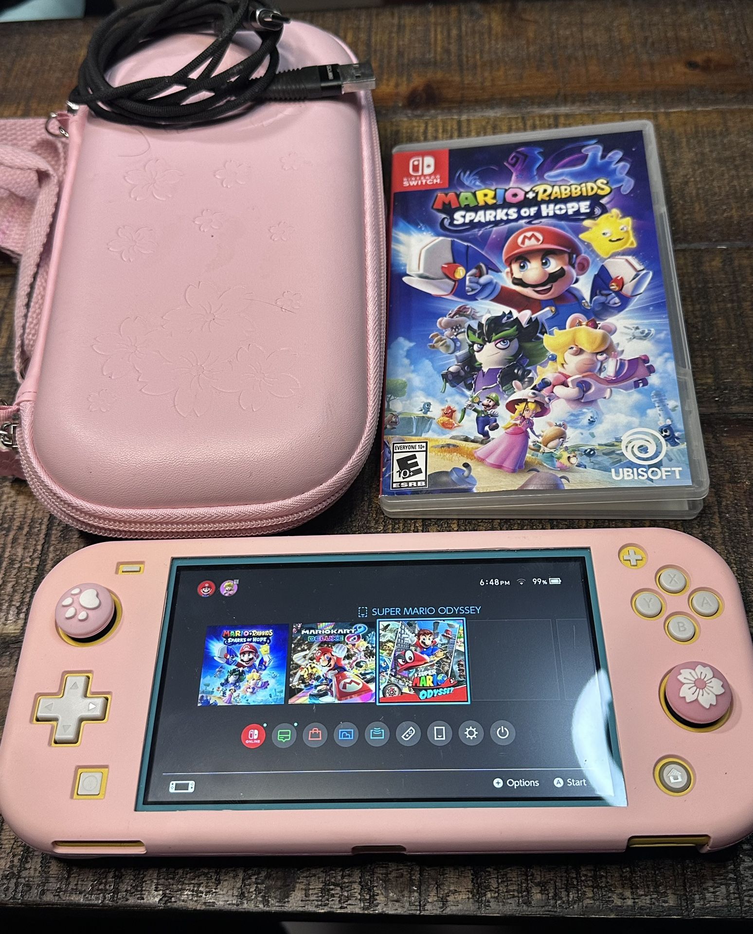 Nintendo Switch Bundle With Mario Game Pouch USB Chárger