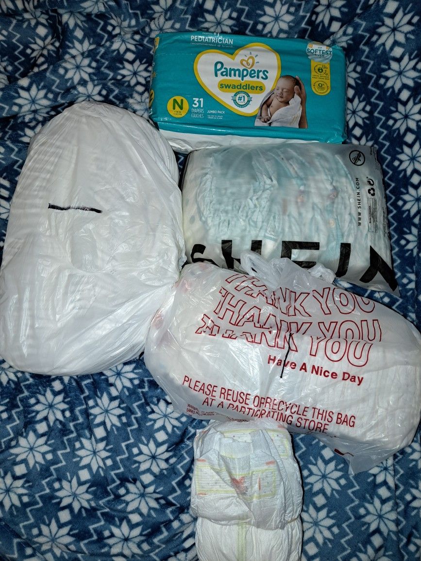 Newborn & Size 1 Diaper Purge 185 Diapers