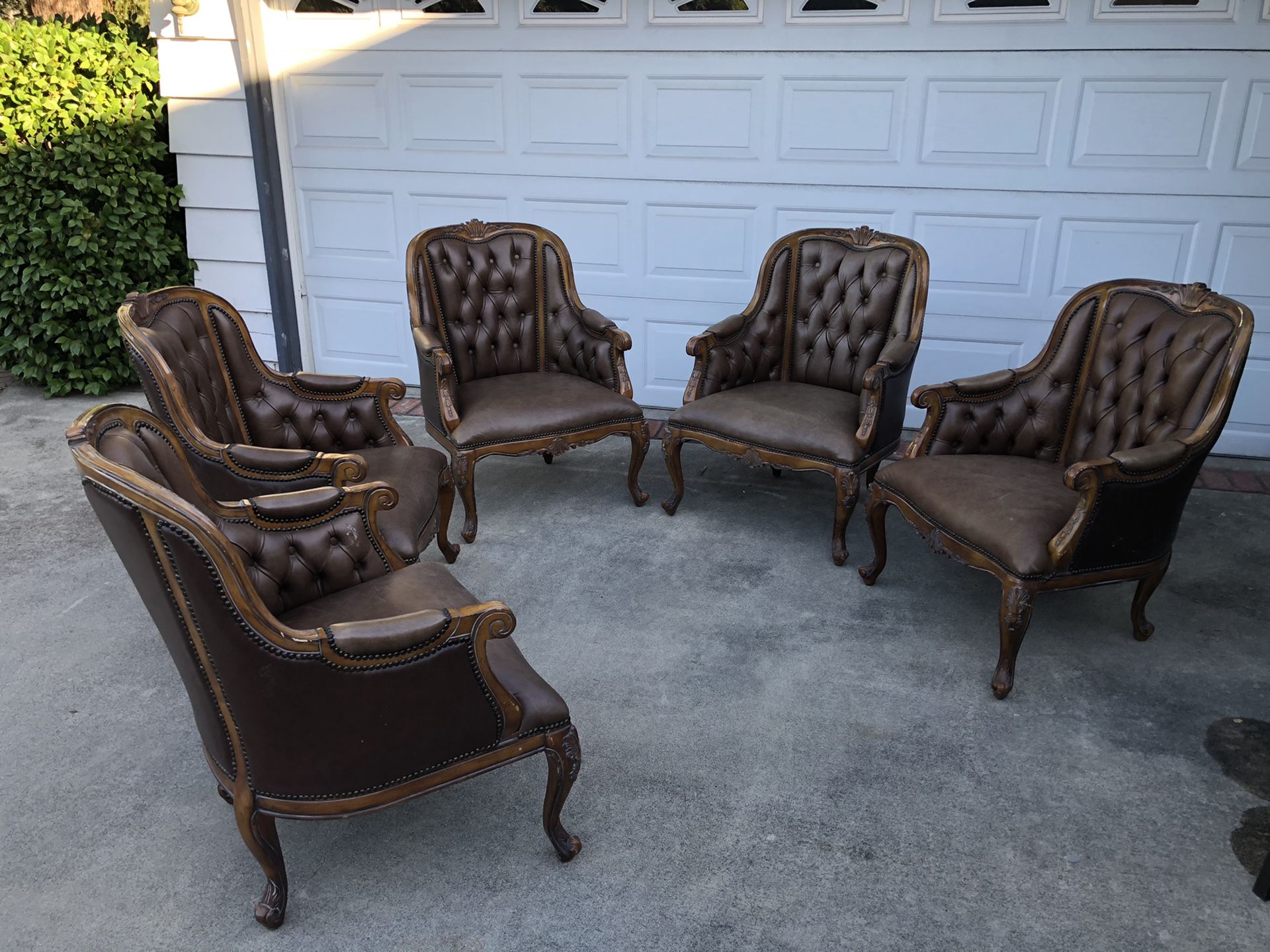 Vintage Tufted Leather Chairs