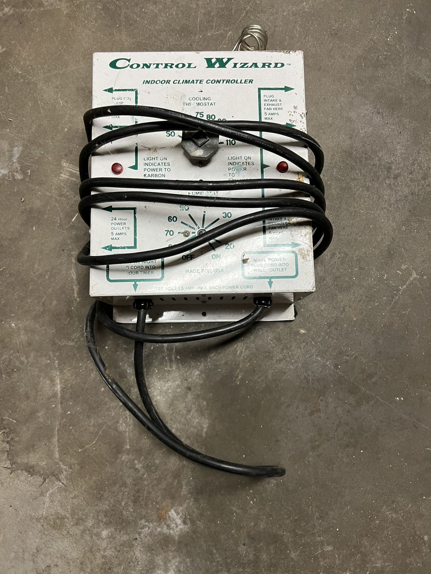 Control wizard Indoor climate controller grow equipment