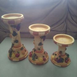 Trio Of Fall Candle Holders