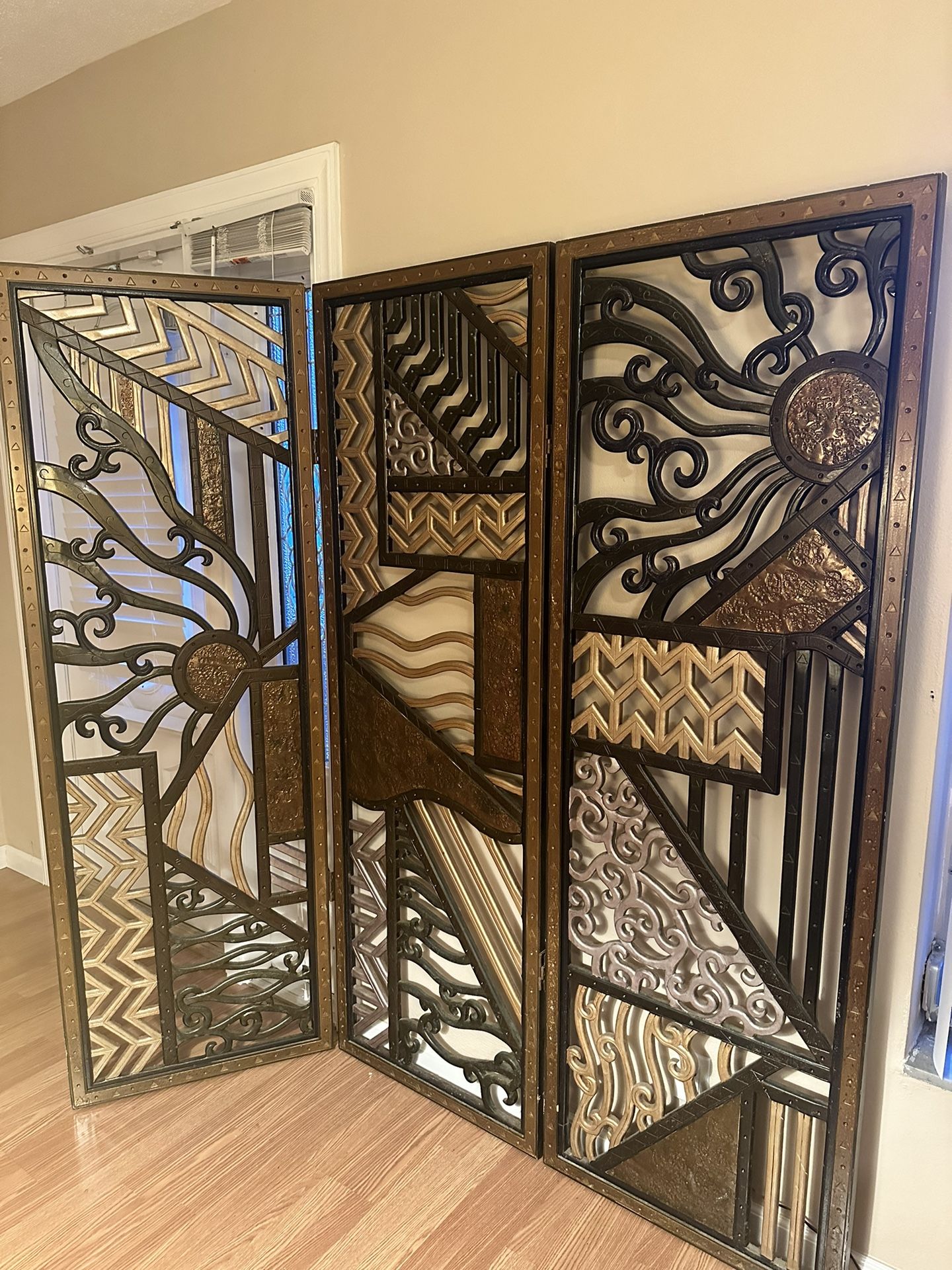 Rare Decorative Room Divider/ Vintage Art Deco Screen