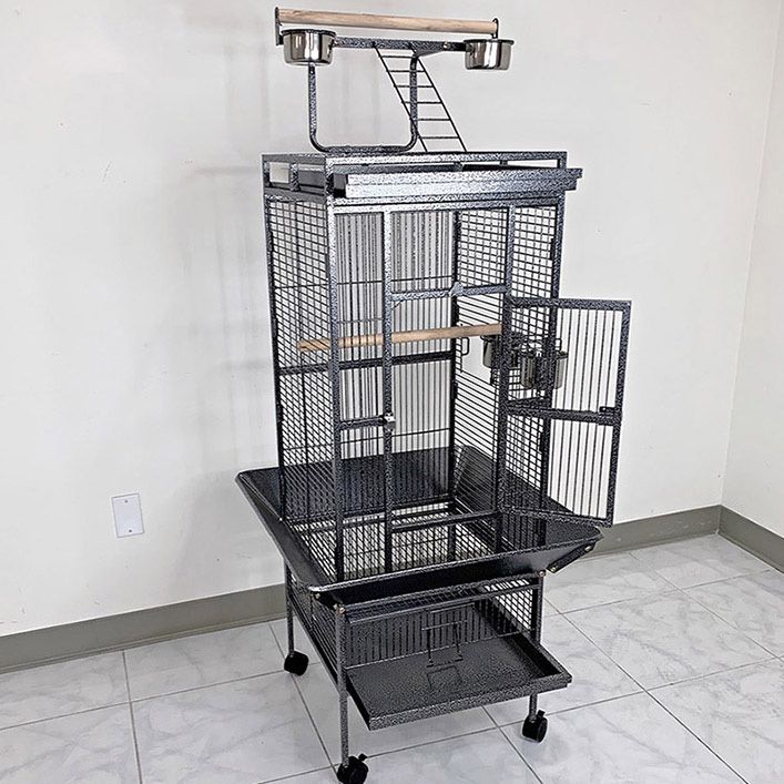 (NEW) $130 Large 61” Parrot Bird Cages with Rolling Stand for Cockatiels Parrot Parakeet Lovebird Finch