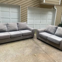 Gray Sofa And Loveseat