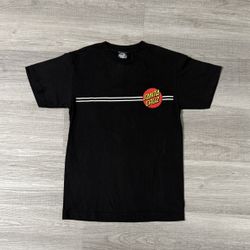 Santa Cruz Skateboards "Classic Dot" Short Sleeve Black Skate T-Shirt Size Small