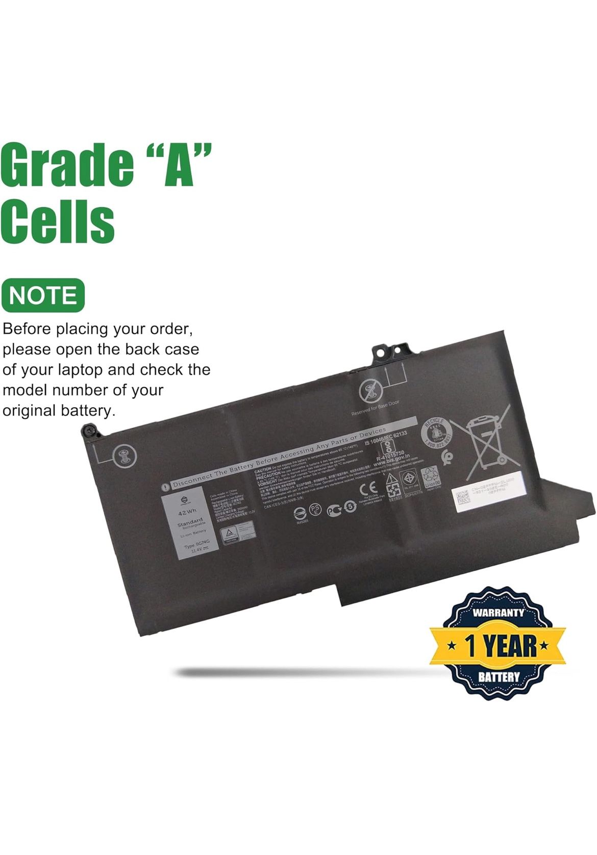 0G74G 02PFPW Laptop Battery Replacement for Dell Latitude *BRAND NEW*