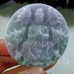 Natural Burmese Jadeite Jade TypeA Pendant Mercy KWANYIN. 