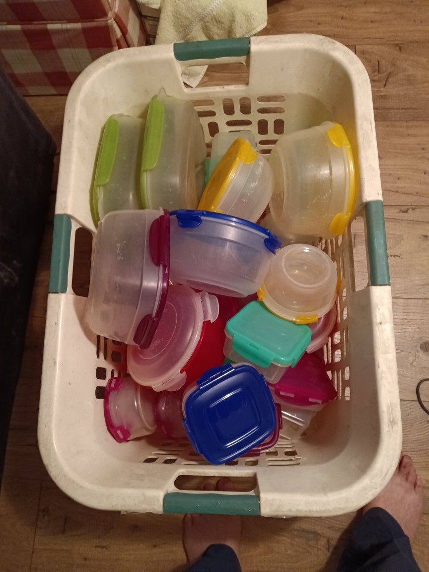 Large Amount Of Plastic Storage Containers