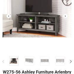 Ashley Furniture Gray TV Corner Stand 