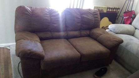 Brown Microfiber Loveseat