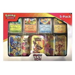 Pokemon TCG Scarlet & Violet 151 Mini Tins 5-Pack Costco Exclusive *NEW SEALED*