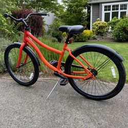 Cruiser Bike Red and Orange For Kids And Teens