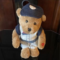 All Stars  baseball bear vintage with sound pbc Brand sound come out doesn’t last long maybe it needs a battery change the hat is loose on one side se