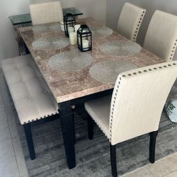 Dining Table With 4 Chairs/Bench
