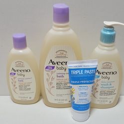 Aveeno Baby Wash & Bath & Triple Paste Bundle  