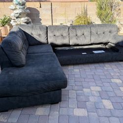 Large Sectional Sleeper Sofa w/ Pull-Out Bed – Dark Gray