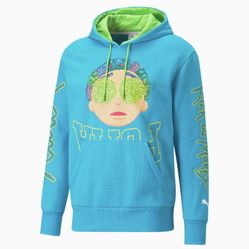 PUMA x RICK AND MORTY x LaMelo Men's Baby Blue Basketball Hoodie size L or XL