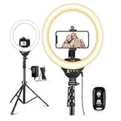 12 Inch Selfie Ring Light with 67 Inch Extendable Tripod Stand LED Circle Lights with Phone Holder for Live Stream/Makeup/YouTube Video/TikTok, Compat