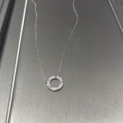 Elegant eternity-style circle pendant 💎 Mixed-cut diamonds (oval & emerald-cut look)