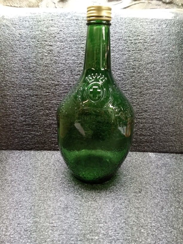 Vintage United Vintner's Green Glass Bottle 